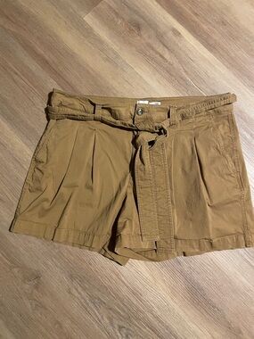 A new day Tan Belted Pleat Front Women's Shorts